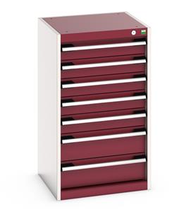 Cabinet consists of 5 x 100mm and 2 x 150mm high drawers 100% extension drawer with internal dimensions of 400mm wide x 400mm deep. The drawers have a U.D.L of 75kg (when approaching high weight loads it is suggested to fix the cabinet to the ground) Bott  Drawer Cabinets 525 x 525 workshop equipment Cubio tool storage drawers